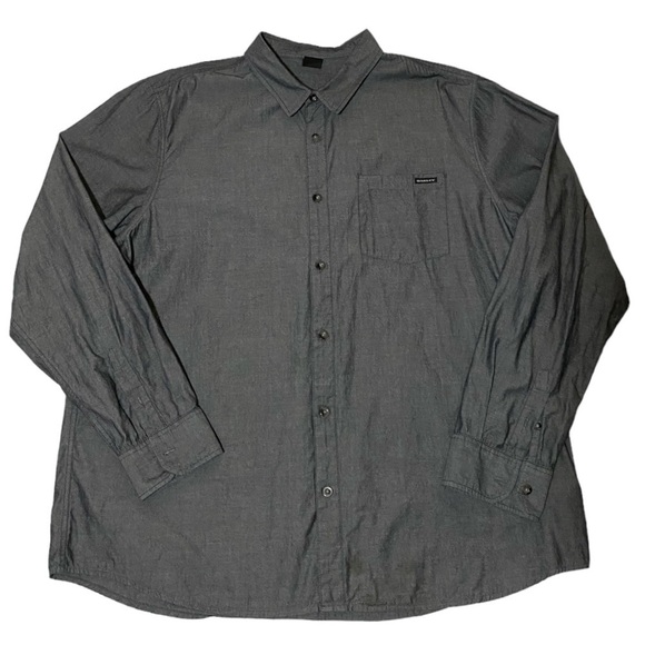 Oakley Men’s Gray Long Sleeve Cotton Button Down Shirt XXL Surf Skate Streetwear - Picture 1 of 9
